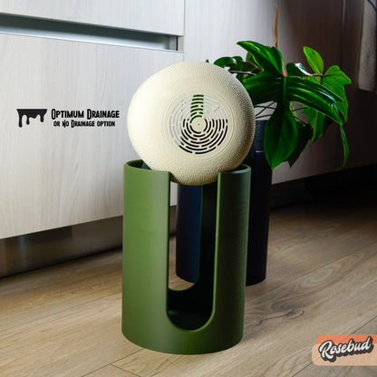 Modern Elevated Planter and Plant Stand Set - 2-Piece Plant Pot with Drainage in Multi Colors & Sizes, Mid-Century Modern Indoor Plant Stand