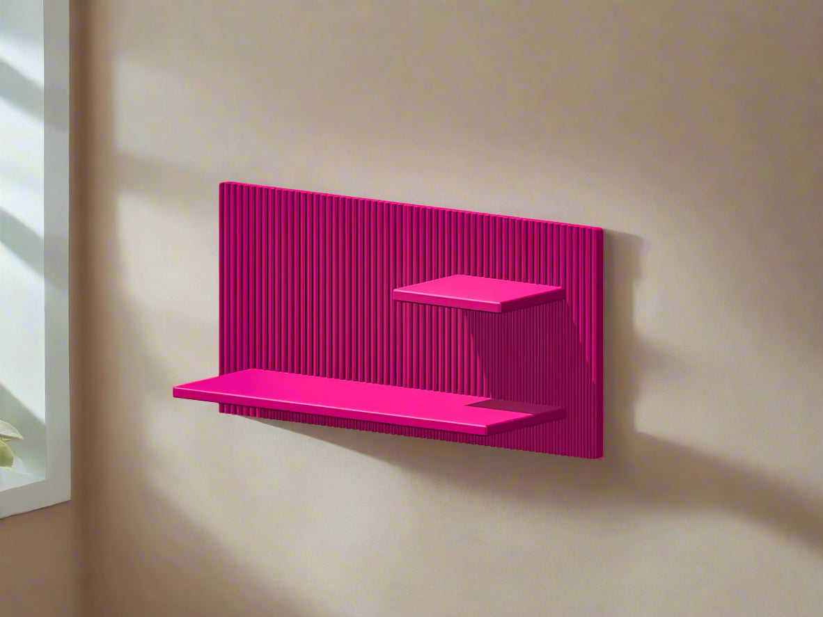 Modern Floating Wall Shelf, Unique Retro Home Decor, 3D Printed Perfume Display/Reed Diffuser Shelf, Wall Shelf Catchall, Hosting Decor Gift, EDGE